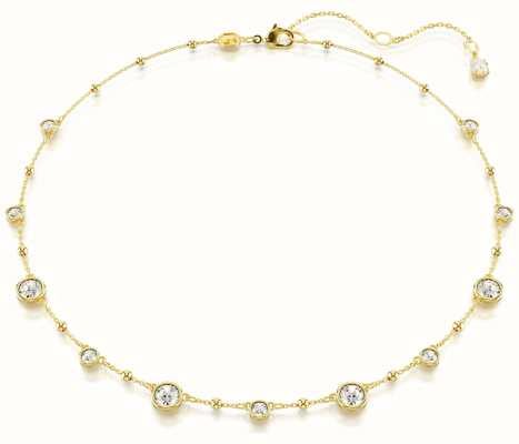 Swarovski Imber Necklace Round Cut Scattered Design White Crystals Gold-Tone Plated 5680090