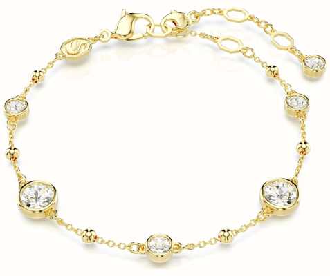Swarovski Imber Bracelet Round Cut White Crystals Gold-Tone Plated 5680094