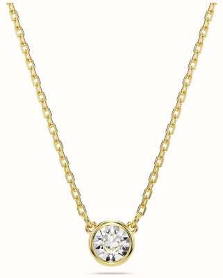 Swarovski Imber Pendant Necklace Round Cut White Crystals Gold-Tone Plated 5684511