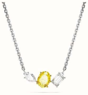 Swarovski Mesmera Pendant Necklace Mixed Metal Finish White and Yellow Crystals 5668277