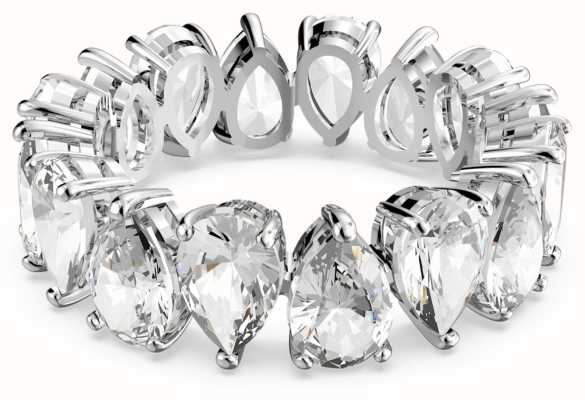 Swarovski Vittore Ring Rhodium Plated White Crystals Size 50 5572827