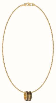 Guess Men's Legacy Gold Plated Textured Round Necklace 21" UMN03208YGBK