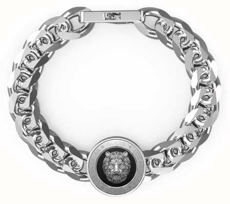 Guess Men's Lion King Steel 21mm Lion Coin Bracelet UMB01314STBKL