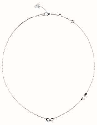 Guess Women's Endless Dream Rhodium Plated Infinity Pavé Necklace 16-18" UBN03264RH