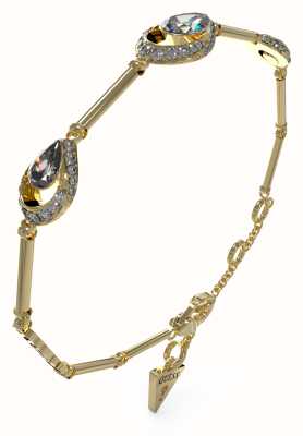 Guess Women's Lollipop Gold Plated Triple Crystal Drop Bracelet UBB03387YGL