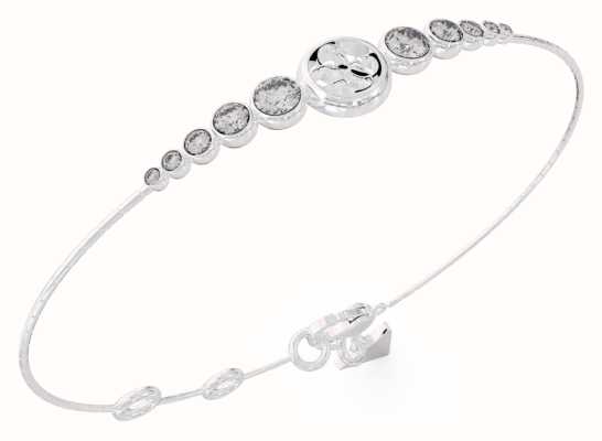 Guess Women's Perfect Illusion Rhodium Plated 4G Crystal Bracelet UBB03371RHL