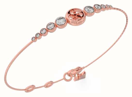 Guess Women's Perfect Illusion Rose Gold Plated 4G Crystal Bracelet UBB03371RGL