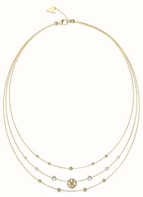 Guess Women's Perfect Illusion Gold Plated 4G Triple Chain Necklace 15-18" UBN03376YG
