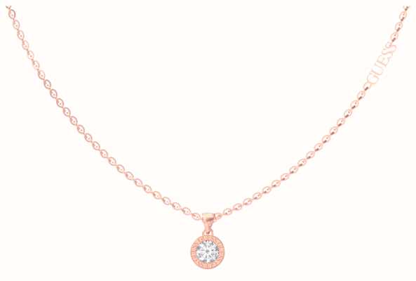 Guess Women's Color My Day Rose Gold Plated Clear Crystal Charm Necklace 16-18" UBN02245RG