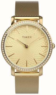 Timex Women's (34mm) Gold Dial / Gold-Tone Steel Mesh Bracelet TW2V52200