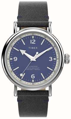 Timex Men's Waterbury (40mm) Blue Dial / Black Leather Strap TW2V71300