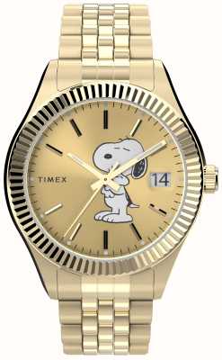 Timex Women's Peanuts X Waterbury Legacy (36mm) Gold Dial / Gold-Tone Stainless Steel Bracelet TW2V47300