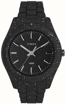 Timex Men's Legacy Ocean (42mm) Black Dial / #tide Ocean Material Black Strap TW2V77000