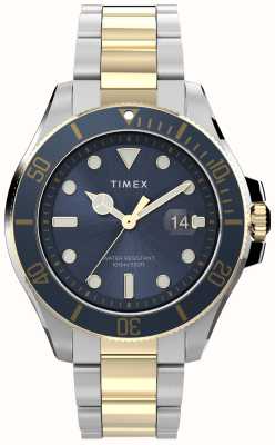 Timex Men's Harborside Coast (43mm) Blue Dial / Two-Tone Stainless Steel Bracelet TW2V42000