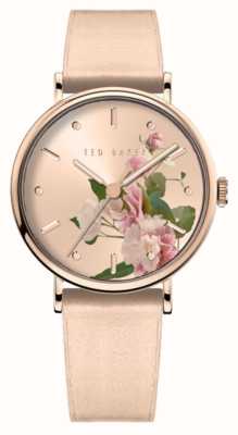 Ted Baker Women's Phylipa (34mm) Pink Floral Dial / Pink Leather Strap BKPPHF307