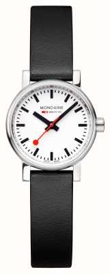 Mondaine Evo2 (26mm) White Dial / Black Vegan Grape Leather Strap MSE.26110.LBV