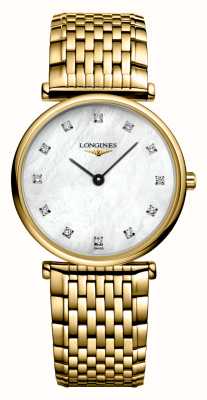 LONGINES La Grande Classique de Longines Diamond (29mm) White Mother of Pearl Dial / Gold PVD Stainless Steel L45122878