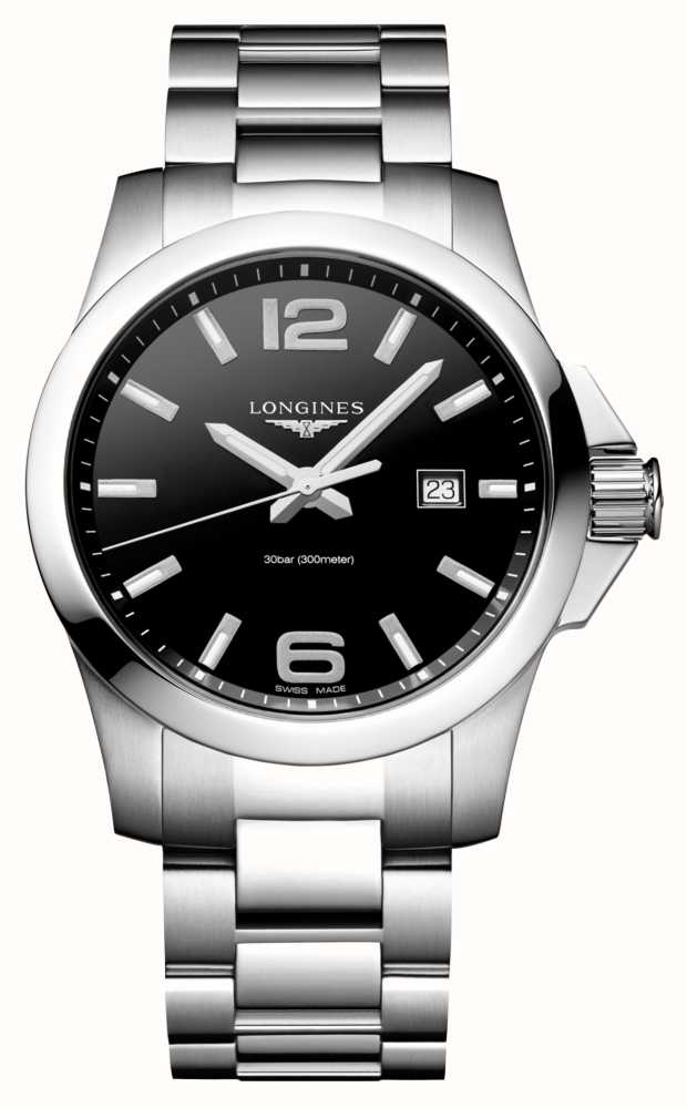 LONGINES Conquest Quartz (43mm) Sunray Black Dial / Stainless Steel ...