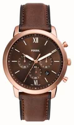 Fossil Men's Neutra Chronograph (44mm) Brown Dial / Brown Leather Strap FS6026