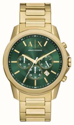 Armani Exchange Men's (44mm) Green Chronograph Dial / Gold-Tone Stainless Steel Bracelet AX1746