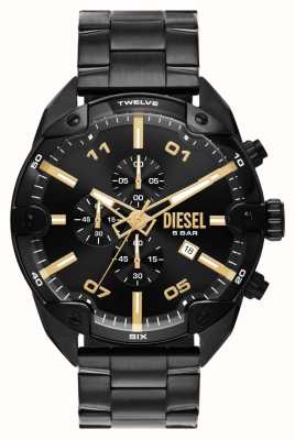 Diesel Men's Spiked (49mm) Black Dial / Black Stainless Steel Bracelet DZ4644