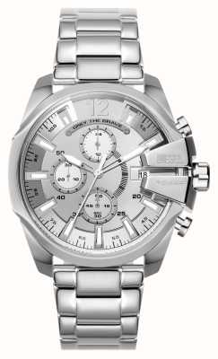Diesel Men's Baby Chief (43mm) Silver Chronograph Dial / Stainless Steel Bracelet DZ4652
