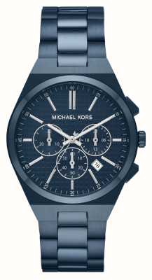 Michael Kors Men's Lennox (40mm) Blue Chronograph Dial / Blue Stainless Steel Bracelet MK9147