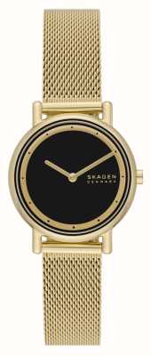 Skagen Women's Signatur Lille (30mm) Black Dial / Gold-Tone Steel Mesh Bracelet SKW3111