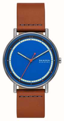 Skagen Men's Signatur (40mm) Blue Dial / Brown Leather Strap SKW6899