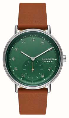 Skagen Men's Kuppel (44mm) Green Dial / Brown Leather Strap SKW6905