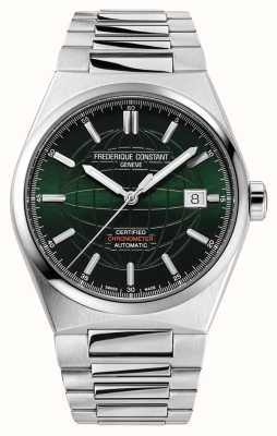 Frederique Constant Men's Highlife Automatic COSC (39mm) Green Dial / Stainless Steel Bracelet FC-303G3NH6B