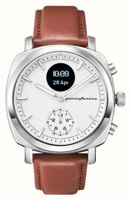 Pininfarina by Globics Senso Hybrid Smartwatch (44mm) Moonlight Silver / Italian Leather PMH01A-01