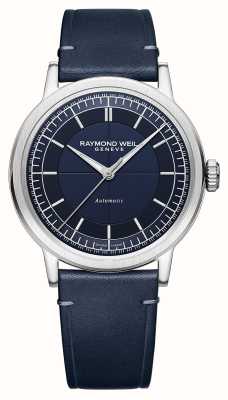 Raymond Weil Millesime Automatic (39.5mm) Blue Dial / Blue Calf Leather Strap 2925-STC-50001