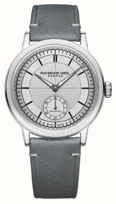 Raymond Weil Millesime Automatic Small-Seconds (39.5mm) Silver Dial / Grey Calf Leather Strap 2930-STC-65001