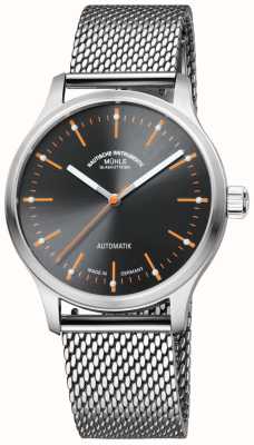 Muhle Glashutte Panova Grey Automatic (40mm) Grey Sunray Dial / Stainless Steel Milanaise Bracelet M1-40-75-MB