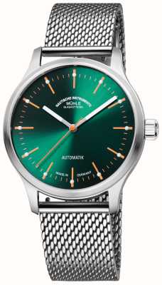 Muhle Glashutte Panova Green Automatic (40mm) Green Sunray Dial / Stainless Steel Milanaise Bracelet M1-40-76-MB