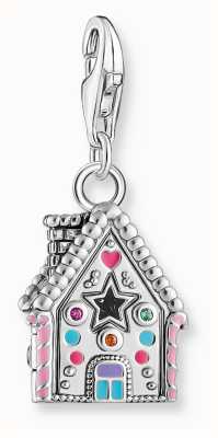 Thomas Sabo Gingerbread House Charm Pendant Sterling Silver Multicoloured Enamel and Crystals 2058-340-7