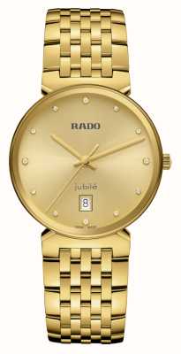 RADO Florence Diamonds (38mm) Golden Sunray Dial / Gold PVD Stainless Steel Bracelet R48914713