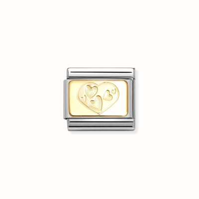 Nomination COMPOSABLE Classic ENGRAVED SIGNS Stainless Steel With 18k Gold Plated Hearts 030121/57