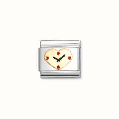 Nomination COMPOSABLE Classic LOVE In Stainless Steel With Enamel And 18k Gold Heart Clock 030207/53