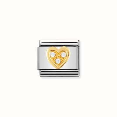 Nomination COMPOSABLE Classic LOVE In Stainless Steel With 18k Gold And Crystal Heart 030311/11