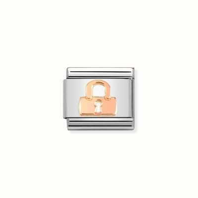 Nomination Composable Classic SYMBOLS Steel and 9k Rose Gold Padlock 430104/47
