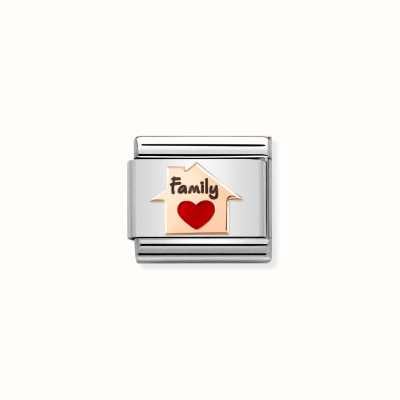 Nomination SYMBOLS Steel Enamel And 9k Rose Gold Red Heart House Family 430202/11