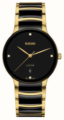 RADO Centrix Diamonds Quartz (39.5mm) Black Dial / Black High-Tech Ceramic & Gold PVD Stainless Steel R30022712