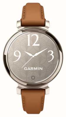 Garmin Lily 2 Classic Edition Fitness & Lifestyle Smartwatch (35.4mm) Cream Gold with Tan Leather Band 010-02839-02