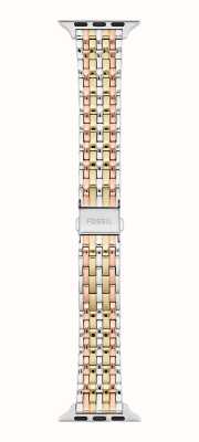 Fossil Apple Watch Strap (38/40/41mm) Tri-Tone Stainless Steel EX-DISPLAY S380007 EX-DISPLAY