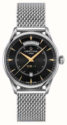 Certina Men's DS-1 Day Date (40mm) Black Dial / Steel Mesh Bracelet C0294301105100