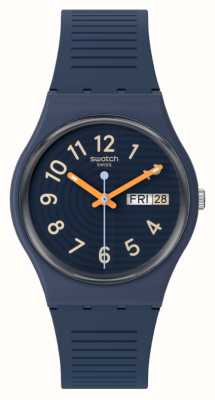 Swatch TRENDY LINES AT NIGHT (34mm) Blue Dial / Blue Silicone Strap SO28I700