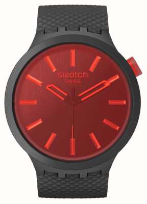 Swatch MIDNIGHT MODE (47mm) Red Dial / Black Bio-Sourced Strap SB05B111