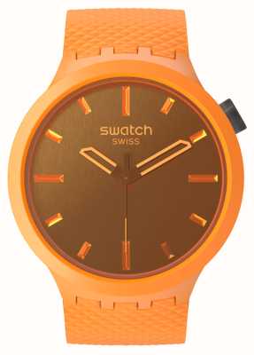 Swatch CRUSHING ORANGE (47mm) Orange Brown / Orange Silicone Strap SB05O102